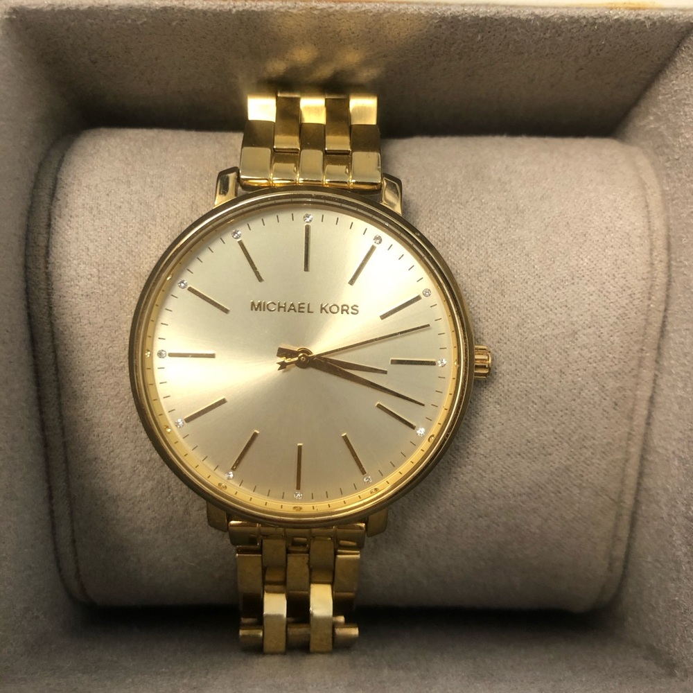 Michael Kors Gold Toned Watch with Crystals